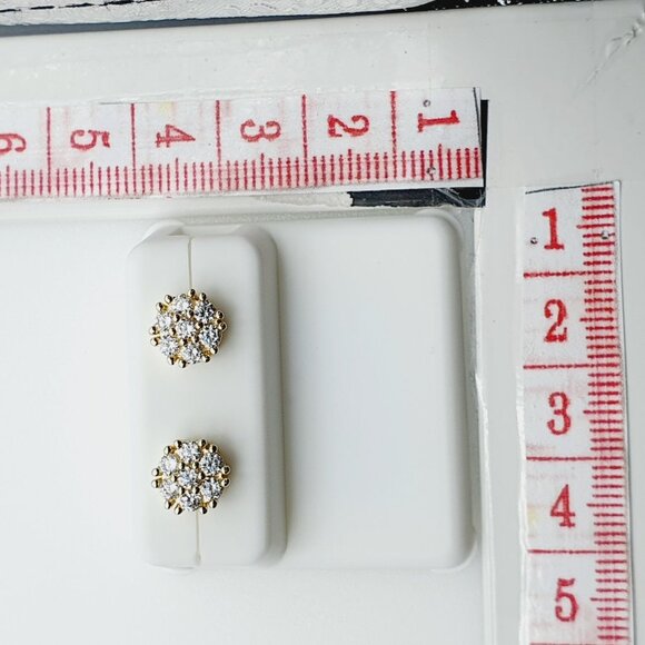 "14K Gold Plated Cubic Zircon Earrings, INUS1BR137 - Picture 9 of 9